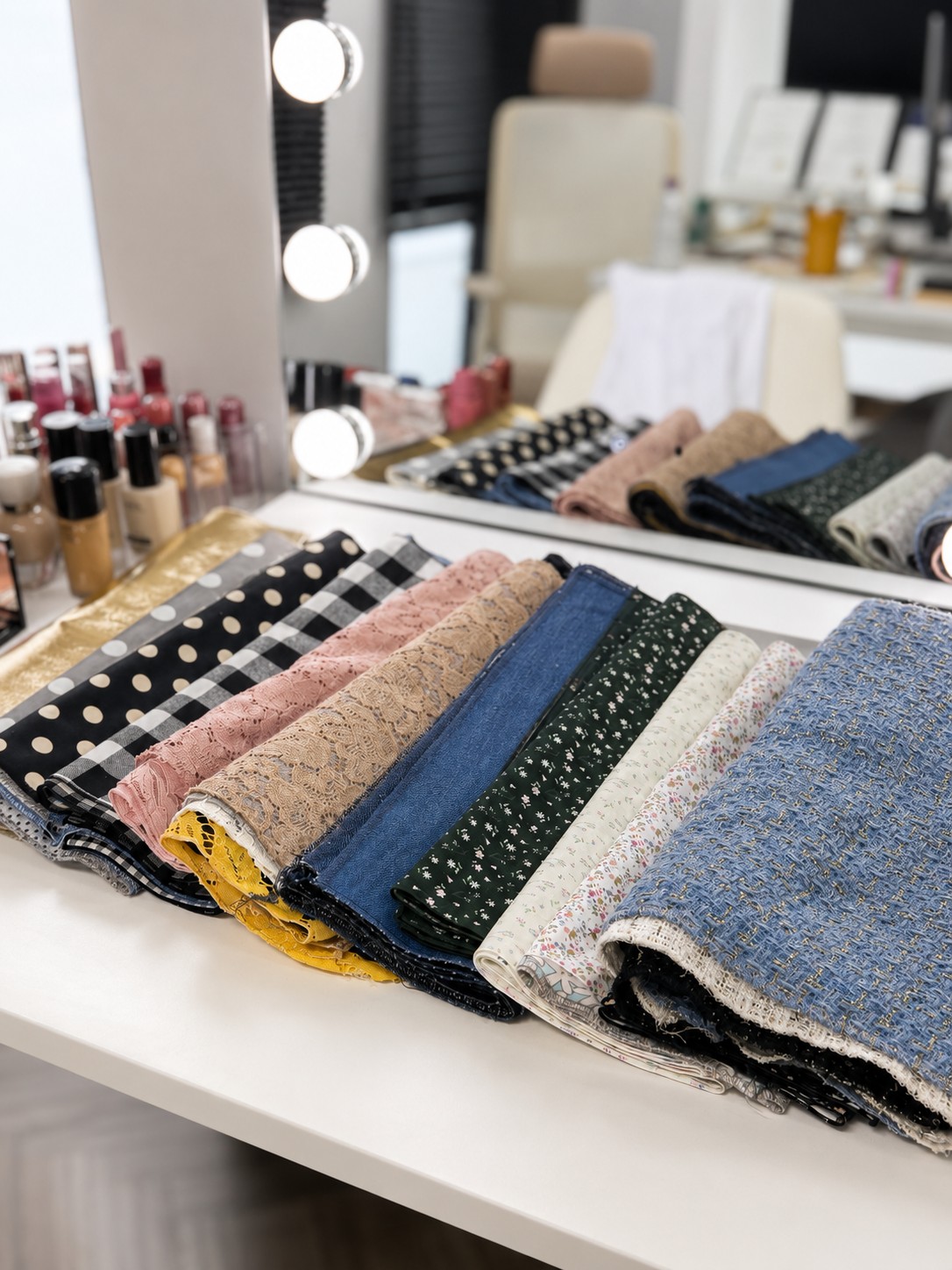 Personal color drapes by fabric